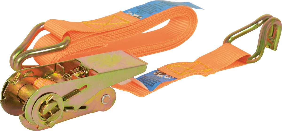 Pasek zapadkowy Carpoint z haczykami 25 mm 3 metry 350 kg pomarańczowy