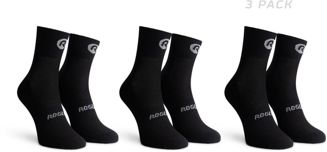 Rogelli core dames en heren 3 pack fietssokken - vochtregulerend - zwart