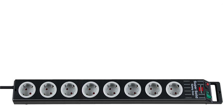 Listwa zasilająca Brennerstuhl super-solid line 8 gniazd czarna 2,5 m h05vv-f 3g1,5