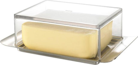 Maselnica Gefu brunch 250 g – 18 x 12 cm – tworzywo sztuczne ze stali nierdzewnej – przezroczysta pokrywa