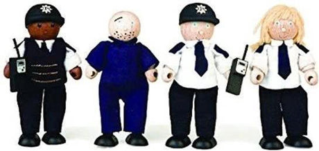 Tidlo policjanci i złodzieje z drewna 11 cm czarne 4 sztuki