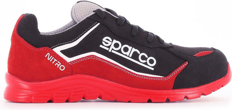 Sparco nitro marcus - obuwie ochronne s3l o sportowym wyglądzie i wodoodpornej mikrofibrze - czerwony 39