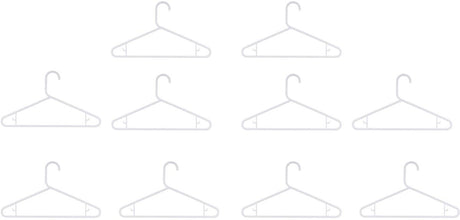 Wieszaki na ubrania Alpina - zestaw 10 sztuk - plastik - antypoślizgowy - biały - wymiary 39,6 x 22,6 x 4,5 cm - wieszak na ubrania do szafki - wieszak na spodnie - zajmujący mało miejsca i solidny model