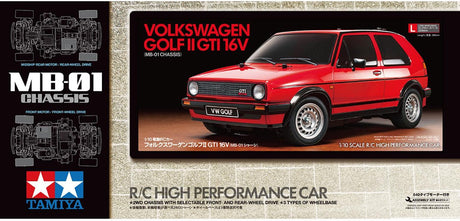 Model samochodu Tamiya - 58748 samochód zdalnie sterowany - Volkswagen Golf II GTI 16v - mb-01 rc plastikowy - 1:10 - modelarstwo