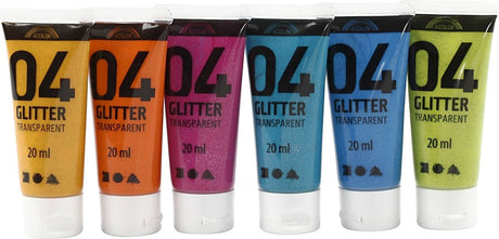 Creativ Company Children's Children Acrylic Glitter Kolor, 6x20 ml