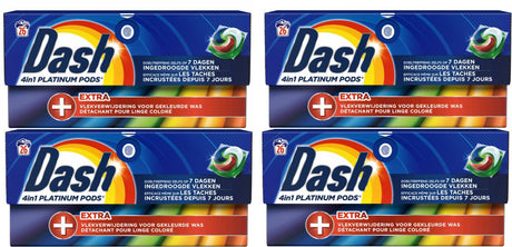Dash 4in1 pods - +extra vlekkenverwijderaar kleuren - wasmiddelcapsules - voordeelverpakking 4 x 20 wasbeurten