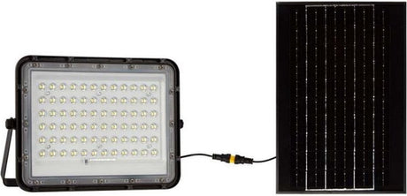 V-tac vt-120w solar schijnwerper - ip65 waterdicht - zwart - 10w - 1200 lumen - 6400k