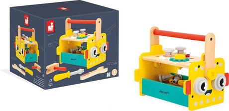 Janod - brico'kids - Stół warsztatowy robota 2 w 1 ze skrzynką narzędziową