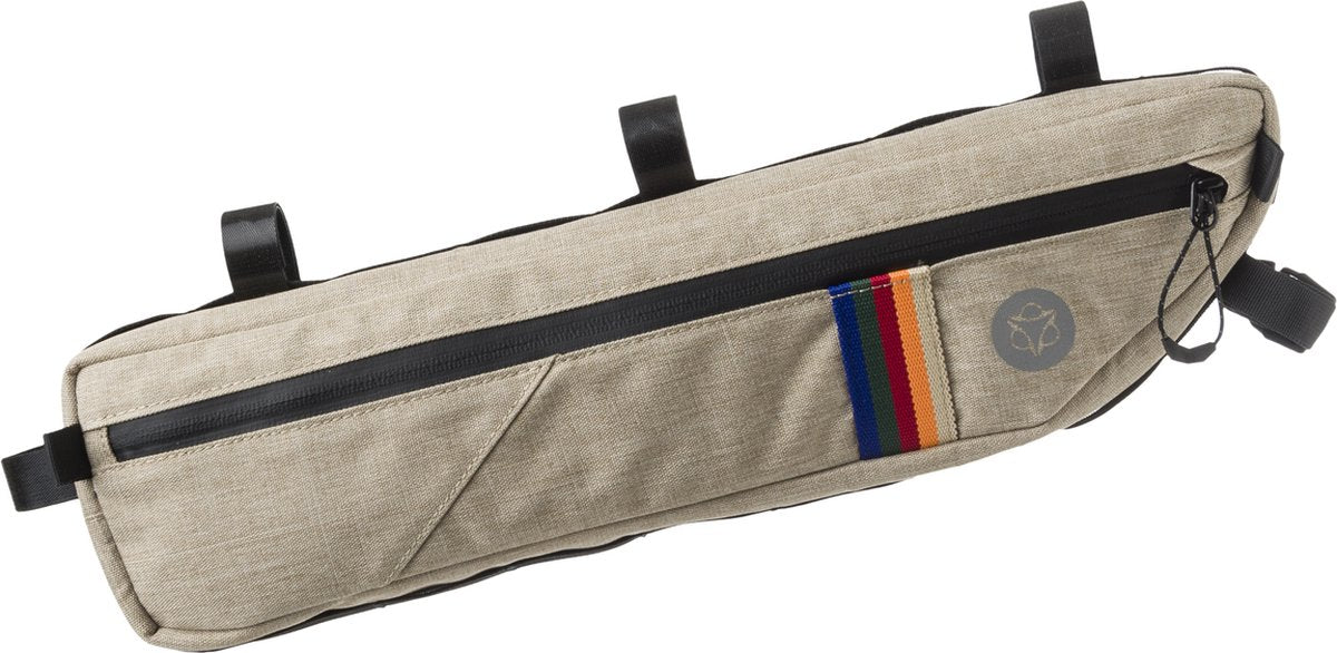 Agu venture vintage - frame bag - 3l - fiets tas - waterafstotend - 3m reflectie - gerecycled polyester - ykk ritssluiting - hydratatie port - beige