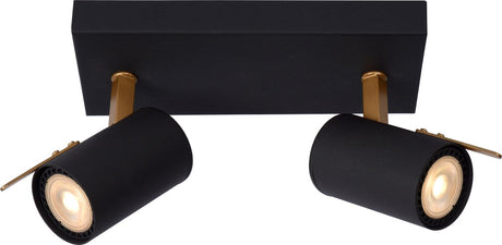 Lucide grony - reflektor sufitowy (lampa sufitowa) - led przyciemniane do ciepłego - gu10 (mr16) - 2x5w 2200k 3000k - czarny