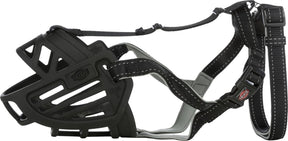Trixie muilkorf - muzzle flex silicone - zwart - maat l-xl - snuit omtrek 35 cm