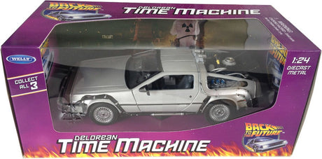 Welly Delorean Powrót do przyszłości - model samochodu 1:24 - replika filmu o podróżach w czasie