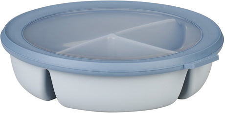 Mepal - wielomisowe pudełko do przechowywania żywności cirqula - 3-przedziałowa miska na bento - 250 ml. 250 ml 500 ml - okrągły - błękit nordycki