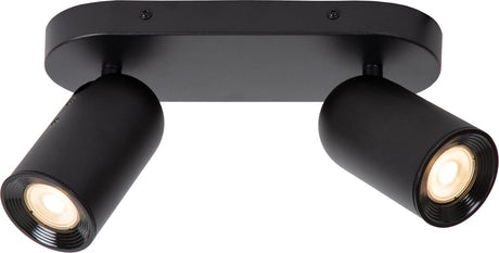 Lucide Punch - reflektor sufitowy (lampa sufitowa) - 2xgu10 (mr16) - czarny