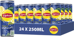 Lipton ice tea sparkling blik - original - 24 x 250 ml - voordeelverpakking