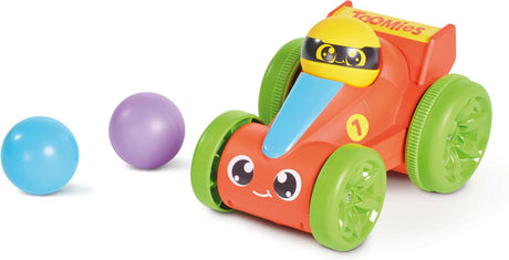 Samochód wyścigowy Tomy Pop Go czerwony - zabawki dla malucha - zabawa i nauka