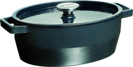 Owalna rondelek wolnowarowy Pyrex - żeliwny - 5,8 litra - szary
