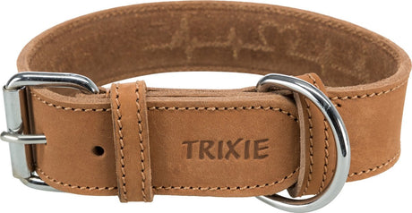 Trixie obroża dla psa rustykalna, gruba skóra, bicie serca, brązowa