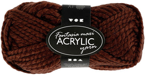 Włóczka akrylowa firmy Creativ fantasysia, brązowa, maxi, 50 gr 1 kulka