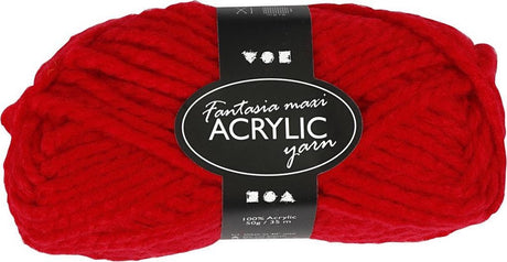 Włóczka akrylowa Creativ firmy Creotime czerwona 35 m. 50 gramów