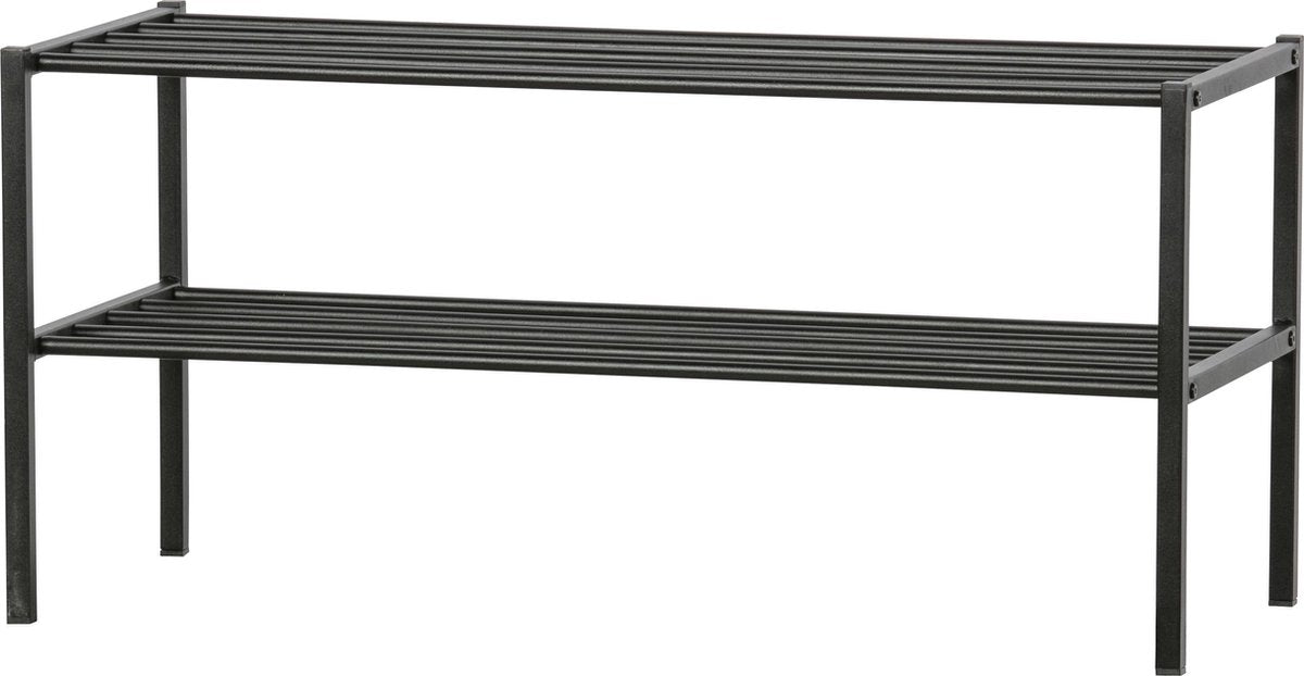 Stojak na buty z żelaza Woood - metal - czarny - 40x85x35