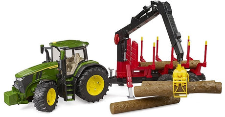 Bruder traktor John Deere 7r 350 z przyczepą drzewną