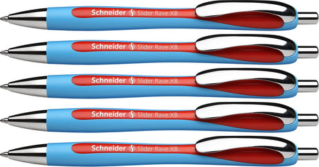 Przyrządy do pisania Schneider Długopis schneider - slider rave - stalówka xb - szerokość linii 1,4 mm - czerwony - 5 sztuk - s-132502-5
