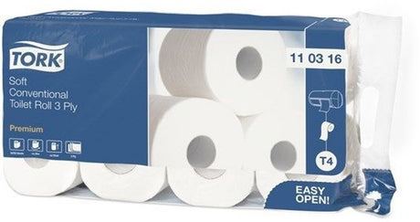 Tork papier toaletowy 8szt (110316.1) tradycyjny 3-warstwowy biały premium opakowanie 8 rolek 250 arkuszy (7310791114828)