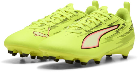 Buty sportowe Puma ultra 6 play fg ag jr unisex - żółty alarm- czarno-świecąca czerwono-limonka