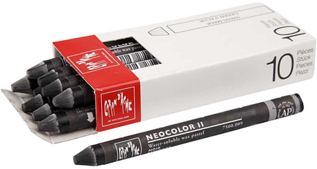 Kredka woskowa Caran d'ache neocolor ii czarna 10 sztuk