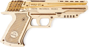 Drewniany model 3D Ugears - pistolet wilk-01