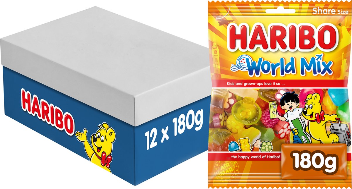 Haribo World Mix - mieszanka cukierków - 12 x 180g