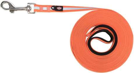 Smycz dla psa Trixie - odblaskowa pomarańcza 10m x 1,7cm - wodoodporne PCV, pętla na rękę
