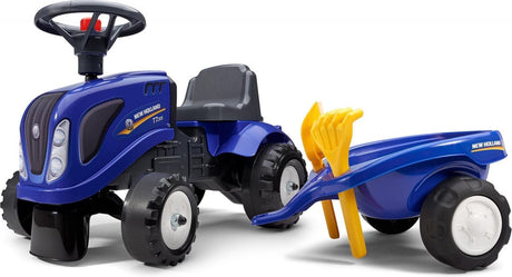 Ciągnik kroczący Falk New Holland - traktor dla maluchów 1-3 lata z przyczepką