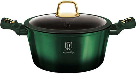 Berlingerhaus berlinger haus 6058 - patelnia z powłoką tytanową - 24 cm - z pokrywką - kolekcja szmaragd