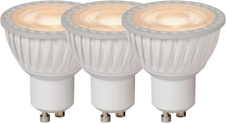 Lucide mr16 - lampa led - ø 5 cm - led ściemnialna - gu10 (mr16) - 3x5w 3000k - biała - zestaw 3 szt.