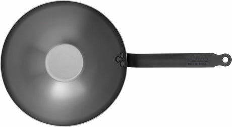 Kupujący minerał b czarny wok 28 cm – blacha stalowa – bez zawartości PFA – profesjonalna patelnia wok – nadaje się do indukcji
