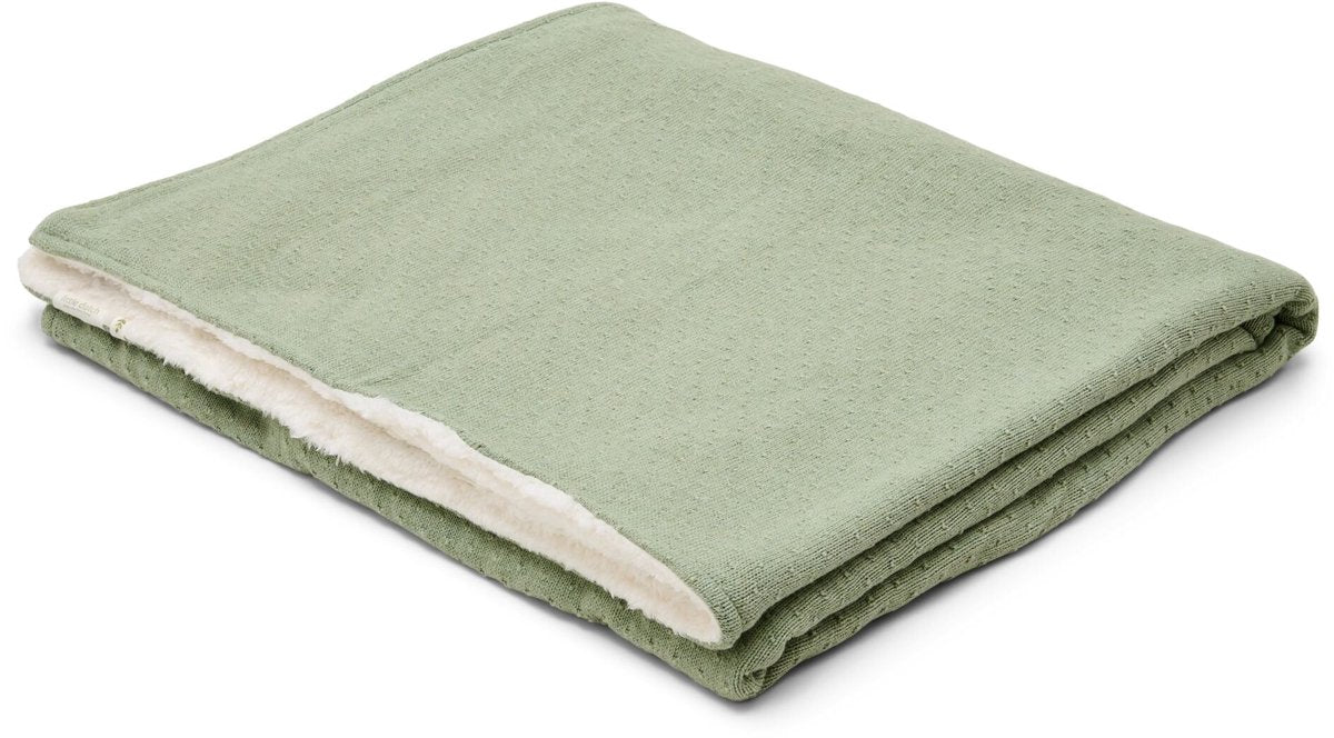 Little dutch gebreid ledikantdeken - fleece – groen – essentials