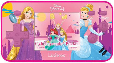 Przenośna konsola do gier Lexibook Disney Princess Cyber Arcade® Pocket - kolorowy ekran LCD 1,8'' 150 gier, w tym 10 ekskluzywnych gier Disney Princess
