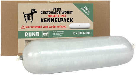 Freds - karma dla psów - świeże mięso gotowane na parze - kiełbasa - opakowanie hodowlane - pszenica wołowa i bezglutenowa - 10x900 gr