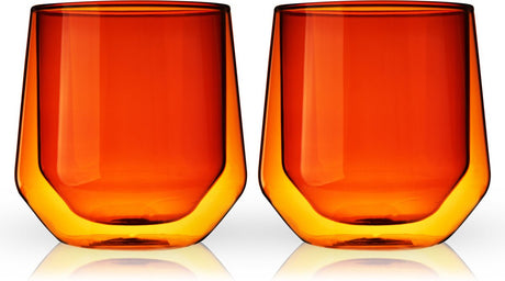 Kubek Viski aurora - podwójne ścianki - szkło - 266ml - 2 sztuki - bursztyn