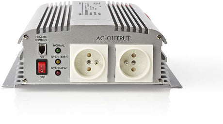 Falownik samochodowy Nedis 1700w - 12v 230v - 2x gniazdo - zmodyfikowana fala sinusoidalna - złącze śrubowe - przetwornica napięcia