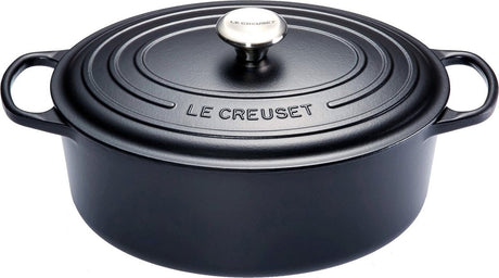 Le creuset braadpan signature ovaal mat zwart – ø 31 cm 6,3 liter – robuuste ovale gietijzeren braadpan – voor grote porties en langzaam garen – mat zwarte emaille – oven- en inductiegeschikt – professionele stijl en functionaliteit