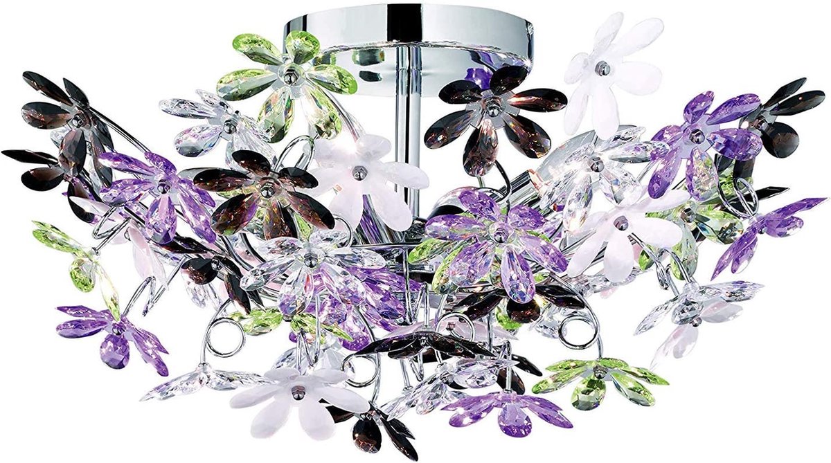 Rl live your light reality flower - lampa sufitowa - chrom - wył. 4x e14 4 w - ochrona wzoru