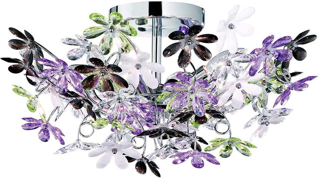 Rl live your light reality flower - lampa sufitowa - chrom - wył. 4x e14 4 w - ochrona wzoru