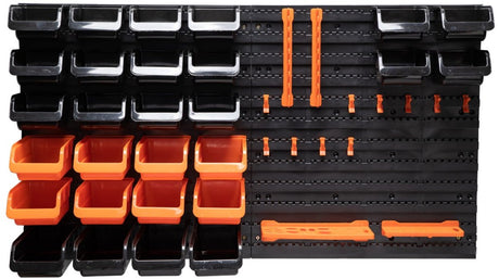 Tablica na narzędzia Black+decker z półkami i wieszakami - 98 x 23 x 43 cm - 43 części - ścianka na narzędzia
