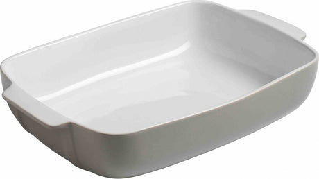 Prostokątne naczynie do pieczenia sygnowane przez Pyrex - ceramiczne - 42x25 cm - szare