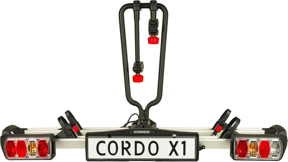 Cordo x1 fietsendrager trekhaak – lichtgewicht 12,5 kg – geschikt voor 2 e-bikes tot 30 kg – opvouwbaar afsluitbaar