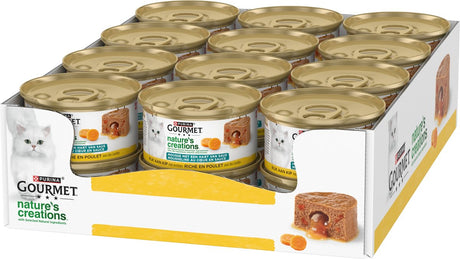 Mus Gourmet Nature's Creations - 24 x 85 g - kurczak i marchewka - serce sosu - mokra karma dla kotów
