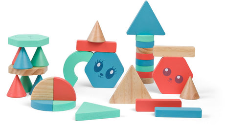 Drewniane klocki konstrukcyjne Bs Toys - 38 sztuk.
